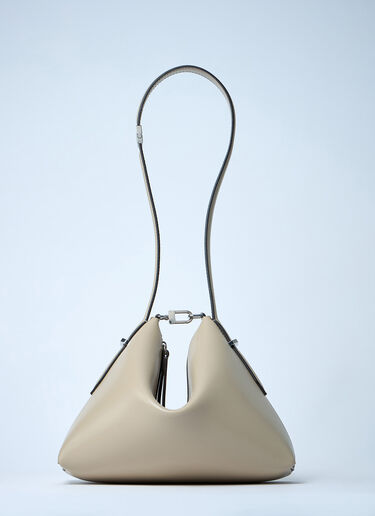 TOTEME Bevel Leather Wristlet Shoulder Bag Beige tot0261049
