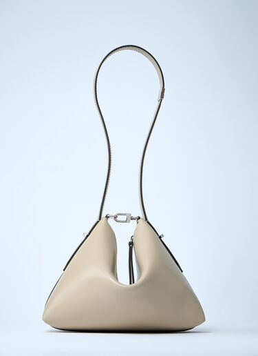 TOTEME Bevel Leather Wristlet Shoulder Bag Beige tot0261049