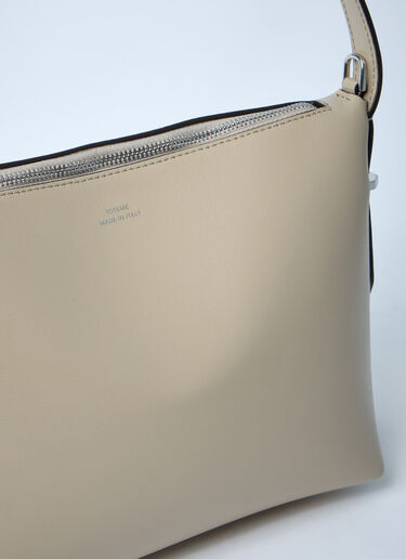 TOTEME Bevel Leather Wristlet Shoulder Bag Beige tot0261049