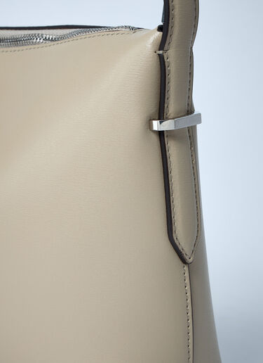 TOTEME Bevel Leather Wristlet Shoulder Bag Beige tot0261049