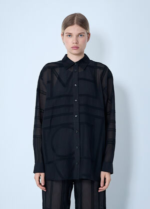 TOTEME Classic Crochet Shirt Black tot0261064