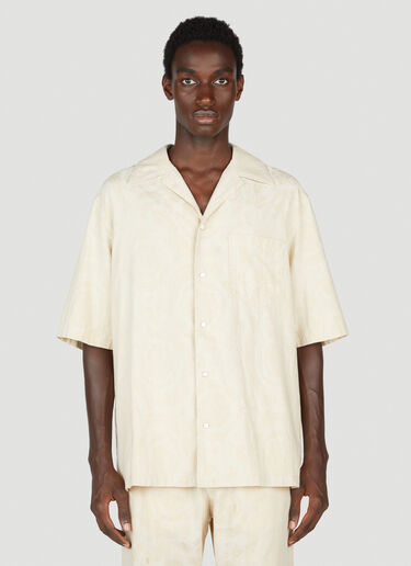 Versace Jacquard Short Sleeve Shirt Beige ver0153003