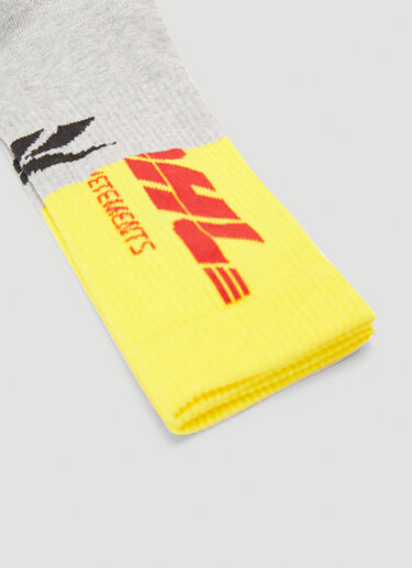 Vetements DHL Contrast-Logo Socks White vet0143016
