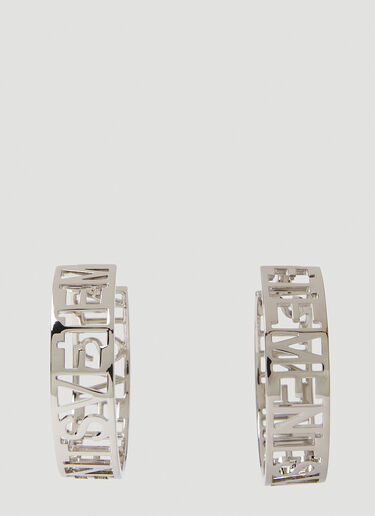 VETEMENTS Logo Hoop Earrings Silver vet0250023