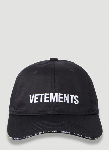 아이코닉 로고 베이스볼 캡 VETEMENTS 아이코닉 로고 베이스볼 캡 블랙 vet0254019