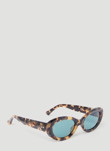 Dries Van Noten 타원형 선글라스 브라운 vns0353002