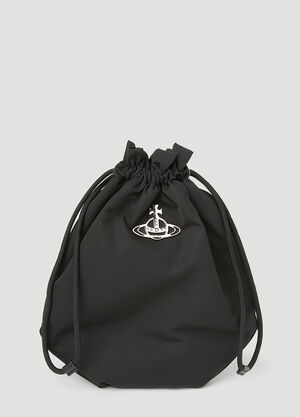 Vivienne Westwood Re Nylon Drawstring Pouch Bag Black vvw0253031