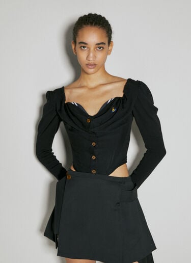 Bea Corset Wool Cardigan Vivienne Westwood Bea Corset Wool Cardigan Black vvw0254004
