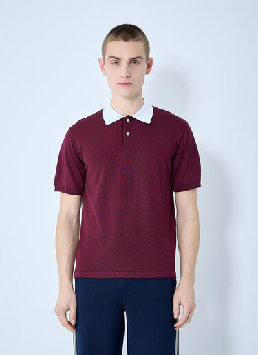 Wales Bonner Sun Polo Shirt Burgundy wbn0160006