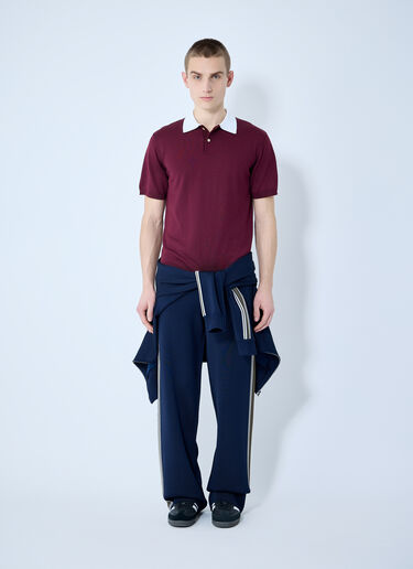 Wales Bonner Sun Polo Shirt Burgundy wbn0160006