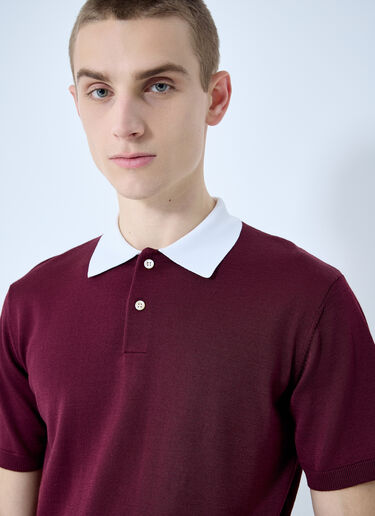 Wales Bonner Sun Polo Shirt Burgundy wbn0160006