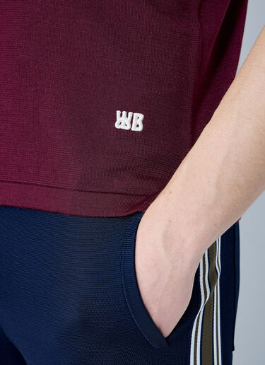 Wales Bonner Sun Polo Shirt Burgundy wbn0160006
