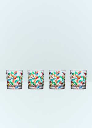 Les Ottomans Set Of Four Floral Crystal Tumblers Clear wps0691229