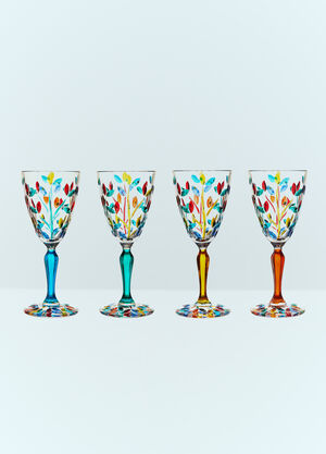 Les Ottomans Set Of Four Floral Floral Glasses Clear wps0691230