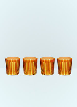 L'Objet Set Of Four Prism Cocktail Glasses Orange wps0691620