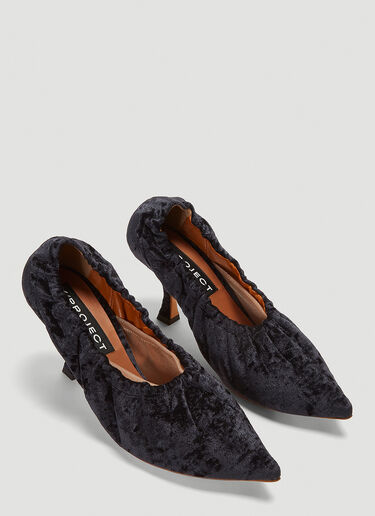Y/Project Ruched Velvet Heeled Pumps   Black ypr0242010