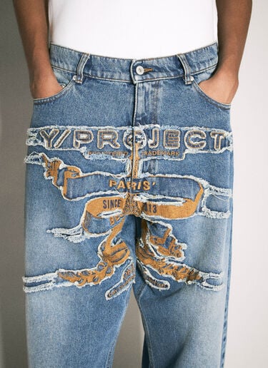 Y/Project Evergreen Paris' Best Patch Jeans Blue ypr0358007