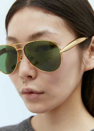 Bottega Veneta Sardine Aviator Sunglasses Gold bos0355005