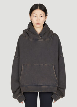 Entire Studios Washed Heavy Hooded Sweatshirt Black ent0353001