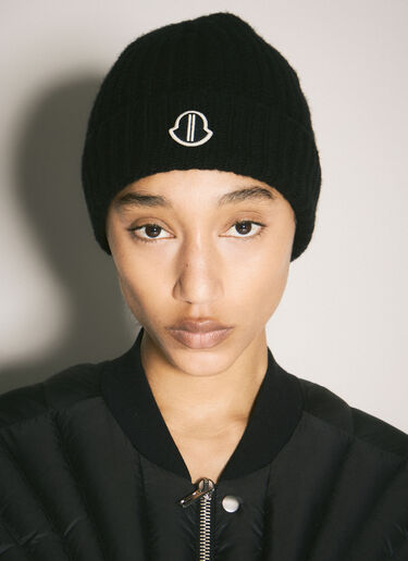 Moncler x Rick Owens 울 & 캐시미어 비니 햇 블랙 mcs0358019