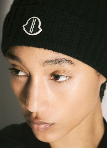 Moncler x Rick Owens 울 & 캐시미어 비니 햇 블랙 mcs0358019