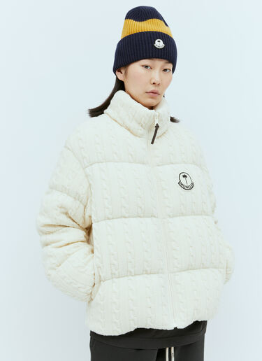 스트라이프 로고 패치 비니 햇 Moncler x Palm Angels 스트라이프 로고 패치 비니 햇 멀티 mpa0355006