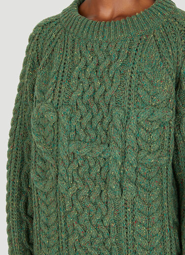 Sky High Farm Workwear Cable Knit Sweater Dark Green skh0350007