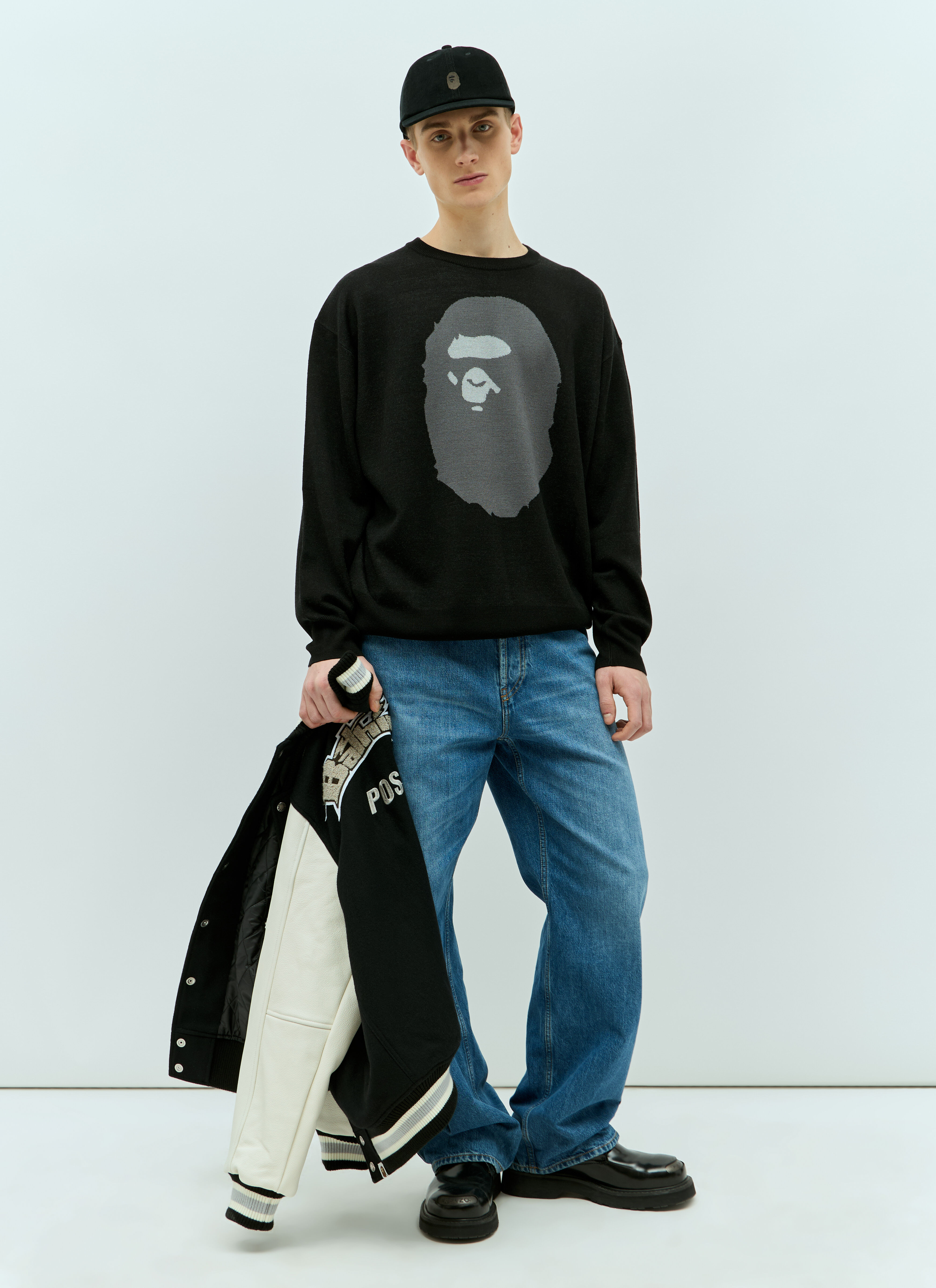 楽天市場】A BATHING APE APE FACE KNIT M ア ベイシング エイプ