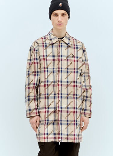 Logo Check Coach Jacket A BATHING APE® Logo Check Coach Jacket Beige aba0154008