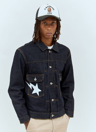 A BATHING APE® 컬리지 메시 베이스볼 캡 블랙 aba0156012