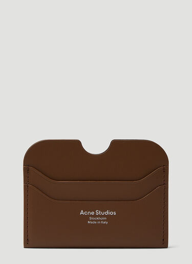 Acne Studios Logo Print Card Holder Brown acn0150094