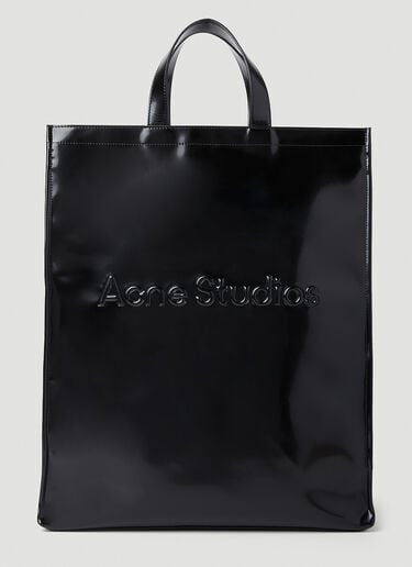Embossed Logo Shopper Tote Bag Acne Studios Embossed Logo Shopper Tote Bag Black acn0152068