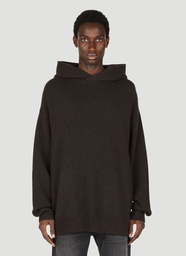 Acne Studios Wool Cashmere Knit Hooded Sweatshirt Brown acn0153003
