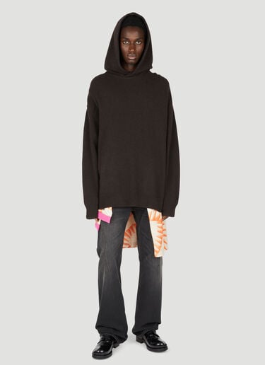 Acne Studios Wool Cashmere Knit Hooded Sweatshirt Brown acn0153003