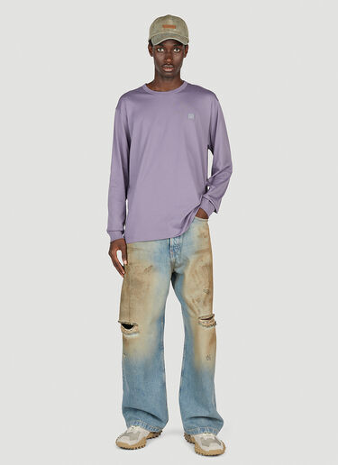 Acne Studios 方脸贴饰长袖 T 恤 紫色 acn0153068