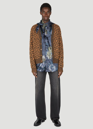 Acne Studios 褶皱花卉印花衬衫 藏蓝色 acn0154011