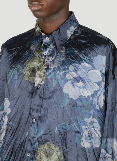 Acne Studios 褶皱花卉印花衬衫 藏蓝色 acn0154011