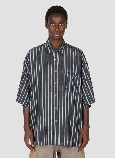 Acne Studios 条纹短袖衬衫 黑色 acn0154012