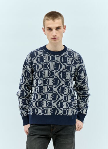 Jacquard Crewneck Sweater Acne Studios Jacquard Crewneck Sweater Navy acn0155003