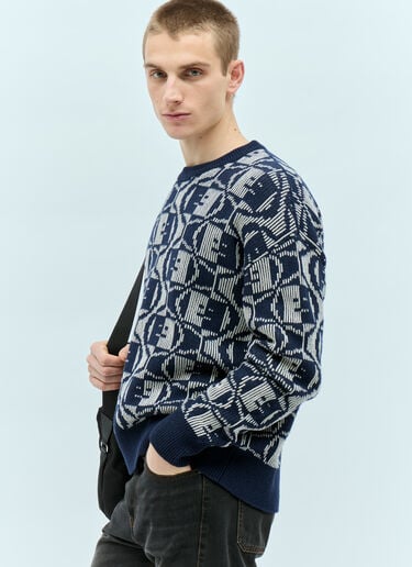 Jacquard Crewneck Sweater Acne Studios Jacquard Crewneck Sweater Navy acn0155003