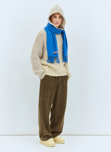 Acne Studios 내로우 프린지 울 스카프 블루 acn0157047
