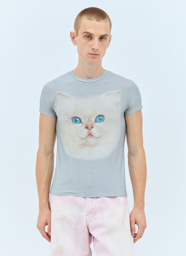 Cat Glitter T-Shirt Acne Studios Cat Glitter T-Shirt Blue acn0158011