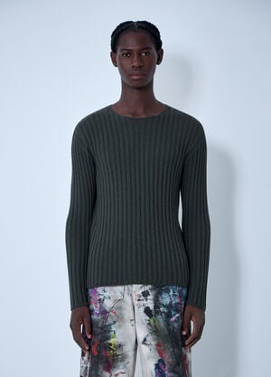 Acne Studios Cotton Rib Sweater Green acn0162012