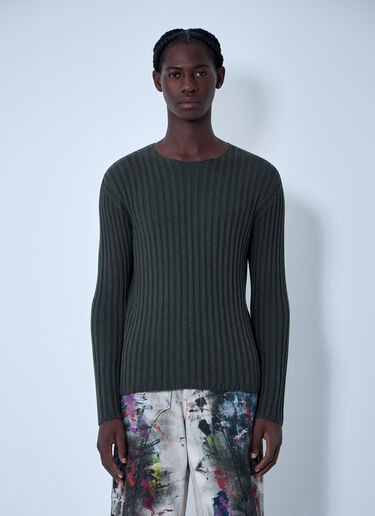 Acne Studios Cotton Rib Sweater Green acn0162012