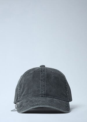 Acne Studios Logo Motif Baseball Cap Black acn0162043