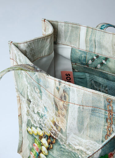 Logo Print Tote Bag Acne Studios Logo Print Tote Bag Green acn0162047