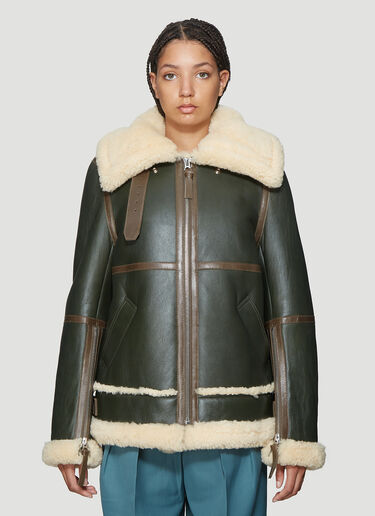 Long Raf Shearling Jacket Acne Studios Long Raf Shearling Jacket Green acn0238004