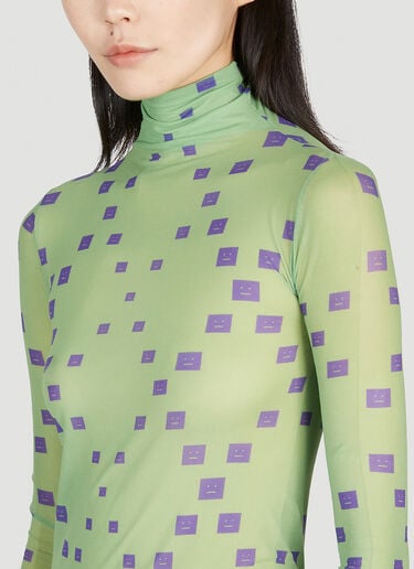 Diamond Face Logo Mesh Top Acne Studios Diamond Face Logo Mesh Top Green acn0251007