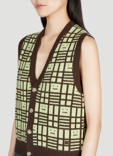 Acne Studios 페이스 그리드 스웨터 브라운 acn0251022