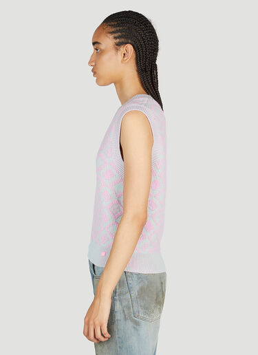 Acne Studios 다이아몬드 자카드 민소매 스웨터 라일락 acn0253010